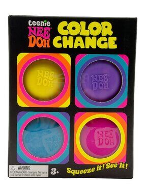 Schylling Teenie NeeDoh Color Change Sensory Squeeze Balls 4-Pack Multicolor